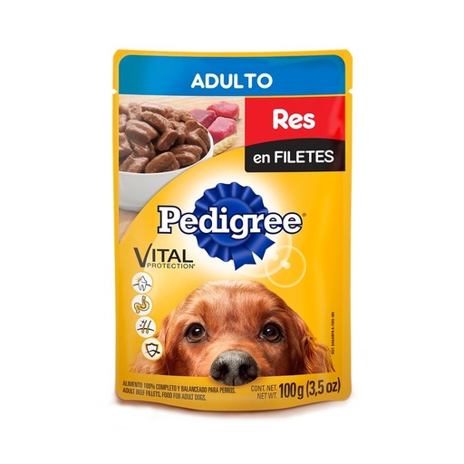 comida humeda pequeña res en filetes
